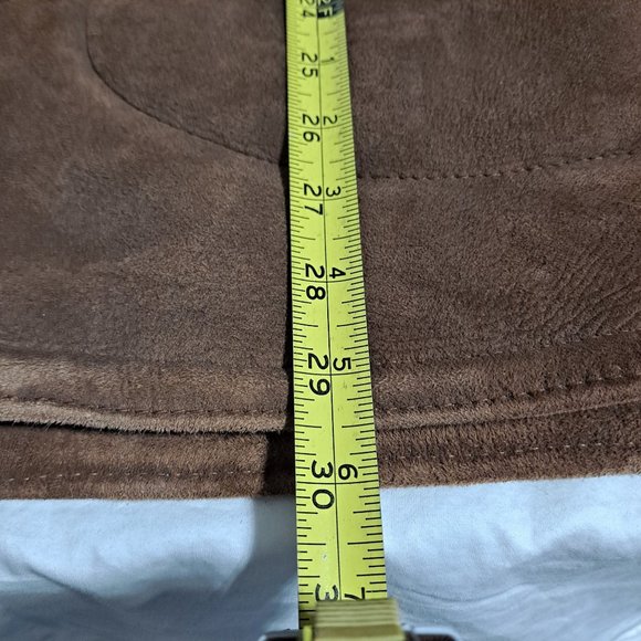 Vintage Sheepskin Coat Woman XL Real Sueded Brown Beige Button Front Western - Picture 11 of 12